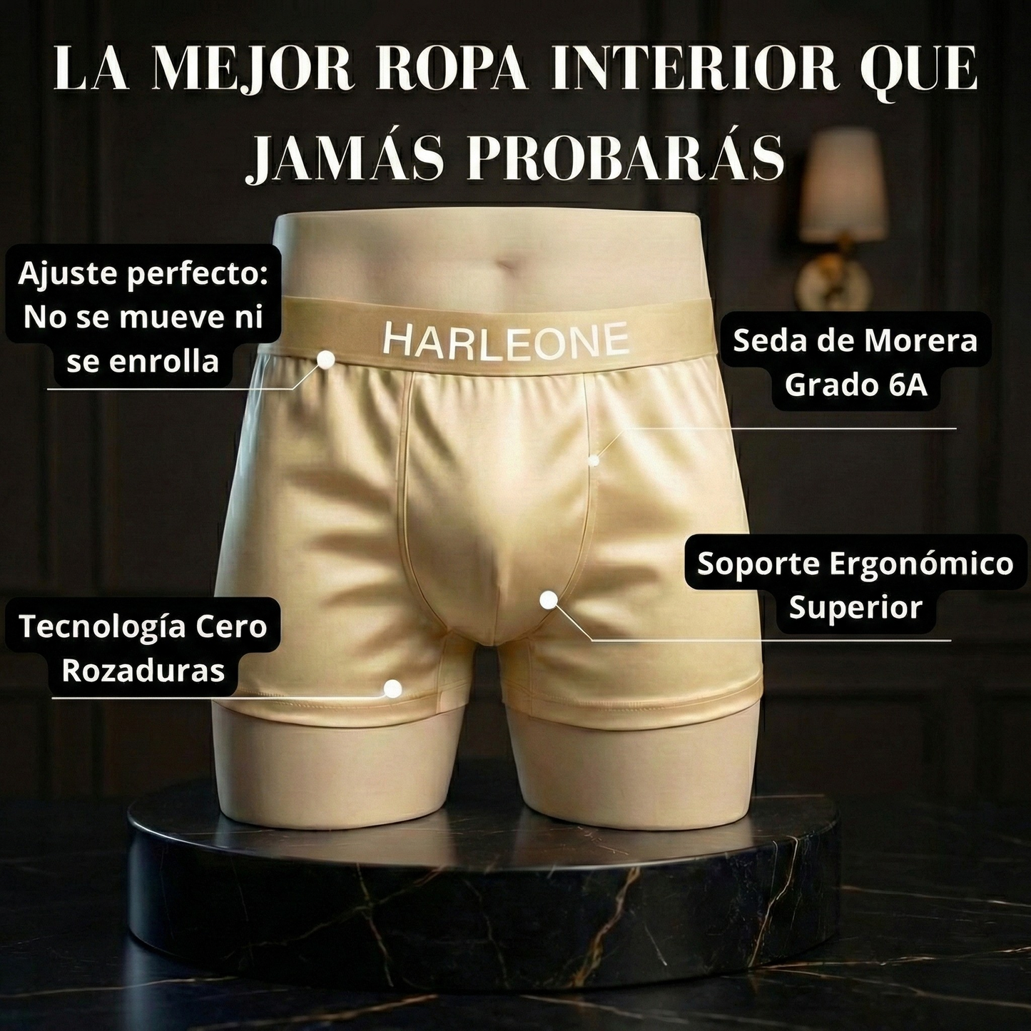 Bokserki Harleone – Jedwab naturalny