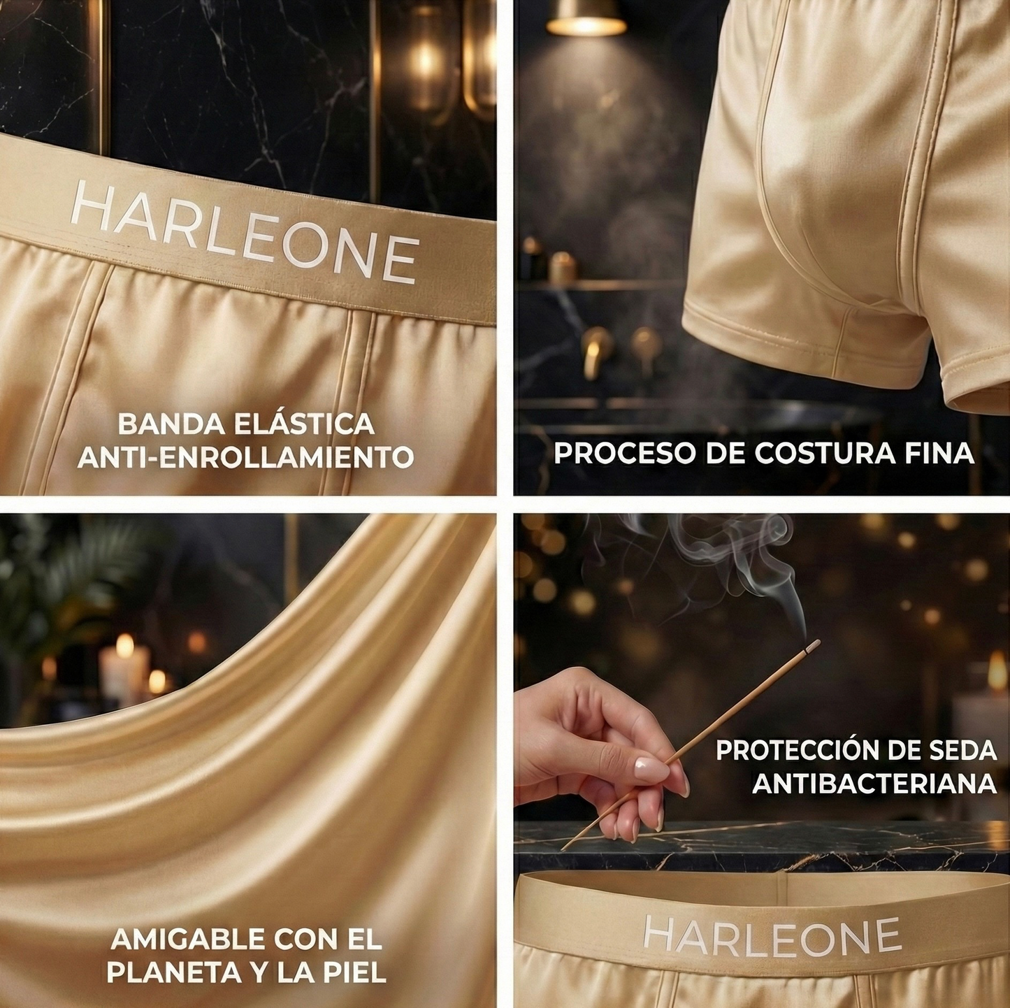 Bokserki Harleone – Jedwab naturalny